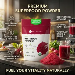 Organic Beet Root Powder for Smoothies, Baking & Juice. Raw Beetroot Superfood & Natural Red Food Coloring (8oz, Non-GMO, Earthy Flavor)