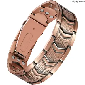Men's 3X Strength Pure Copper Magnetic Bracelet - Elegant Wearables Health Fashion Accessory for Enhanced Wellbeing, Anniversary Gifting - DailyHypeMart