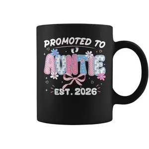Promoted To Auntie 2026 Mug, New Aunt Pregnancy Announcement Coffee Cup, Baby Reveal Gift, Family Celebration Mug, Cute Aunt Gift Drinkware