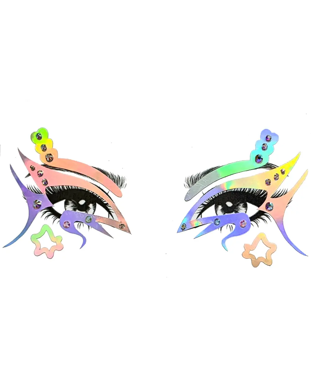 Iridescent Prism Princess Adhesive Stickers - Soft Shine Design, Magical Look Accessory for DIY Scrapbooking & Stamping