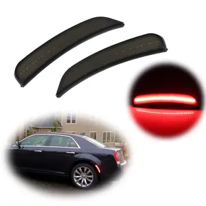2pcs For Chrysler 300 2015 2016 2017 2018 2019 2020 2021 2022 2023 Red LED Side Marker lamps Light Lamp Rear Smoked Lens,Replace OEM 68214402AD, 68214403AD