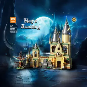 Hogwarts Building Block Magic School Clock Tower Set, Includes 1038 Pieces, Creative DIY Toy for Teens & Adults, Perfect Gift for Halloween & Christmas