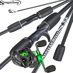 Sougayilang Fishing Rod and Reel Combo, Medium Heavy Fishing Pole with Baitcasting Reel Combo, 2-Count Baitcaster Combo, Outdoor fishing supplies