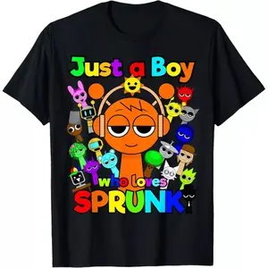 Just A Boy Who Loves Sprunki Unisex T-Shirt Perfect Gift For Men And Women Top Womenswear