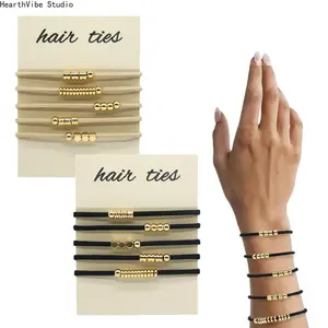 Wrist to Hair: Vintage Metal Hair Tie Bracelet | 2-in-1 Multifunctional Elastic Hair Rope | Antique Engraved Wristband & Ponytail Holder Fashion Jewelry for Women