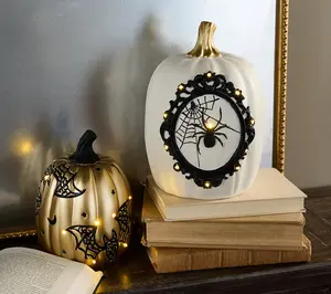 Sister Road Set of 2 Decorative Resin Pumpkins