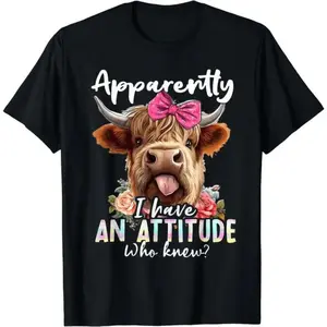Discover Your Attitude With Sarcasm Highland Cow T-Shirt