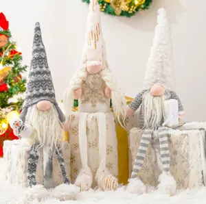 Handmade Winter Gnomes Plush Elf Decoration - Set of 3 Snowflake Gnomes for Home Office Table Ornament - Perfect for Tiered Tray Party Decor!
