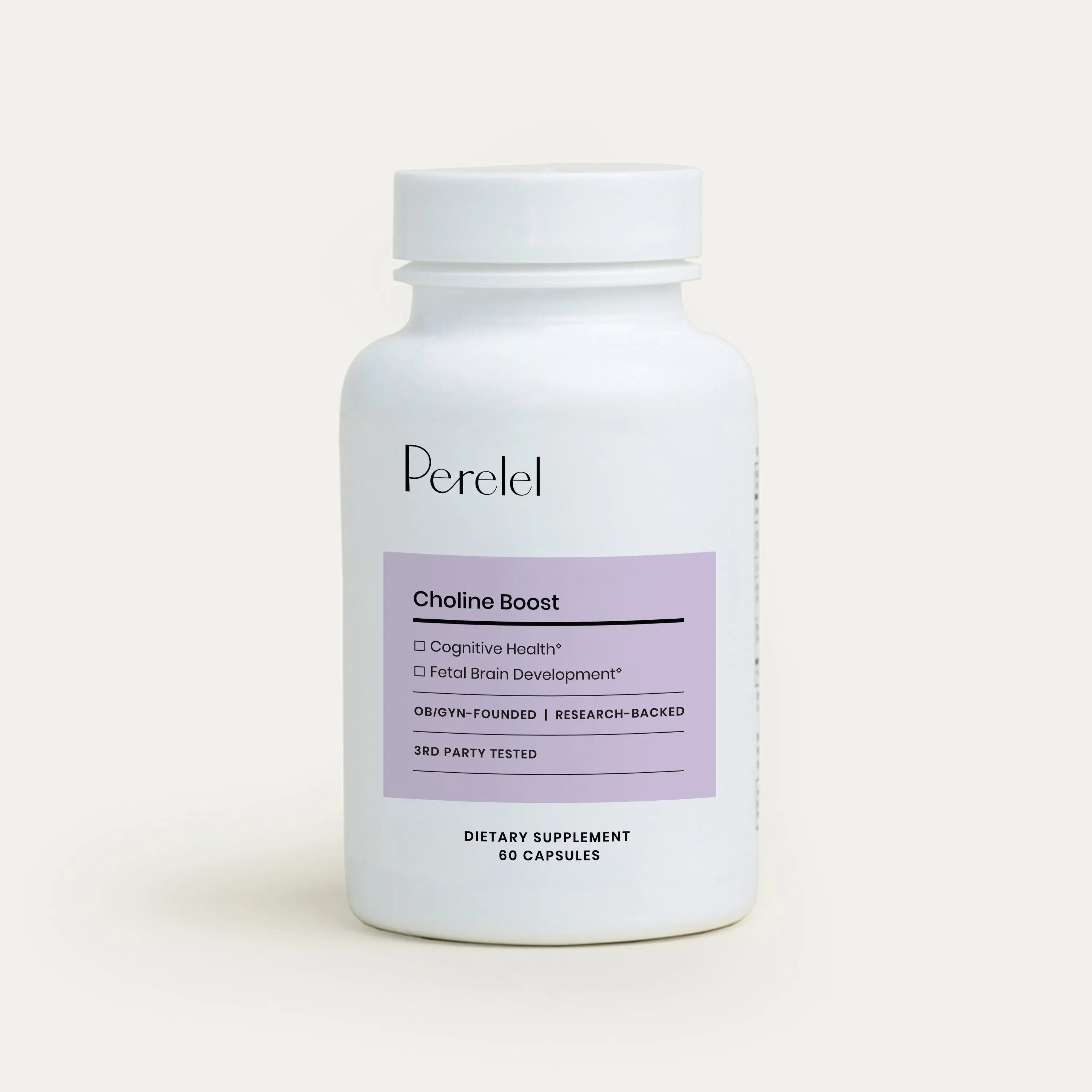 Perelel Pereel Choline Boost - 550mg Daily Supplement for Pregnant & Breastfeeding Women - Supports Brain Health & Cognition - 60 Capsules