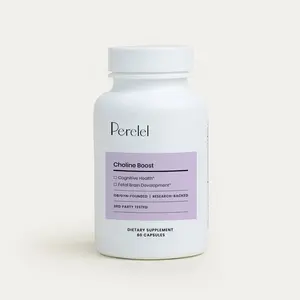 Perelel Pereel Choline Boost - 550mg Daily Supplement for Pregnant & Breastfeeding Women - Supports Brain Health & Cognition - 60 Capsules