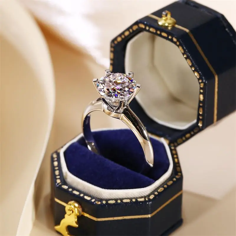 Lose Money Sale solitaire Silver Color Ring 7mm AAAA Zircon CZ Engagement Wedding Rings For Women Ring