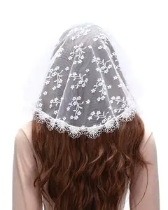 Mantveil Lace Mantilla Chapel Veils: Princess Style Floral Mantillas for Church Women Traditional Catholic Latin Mass Head Covering