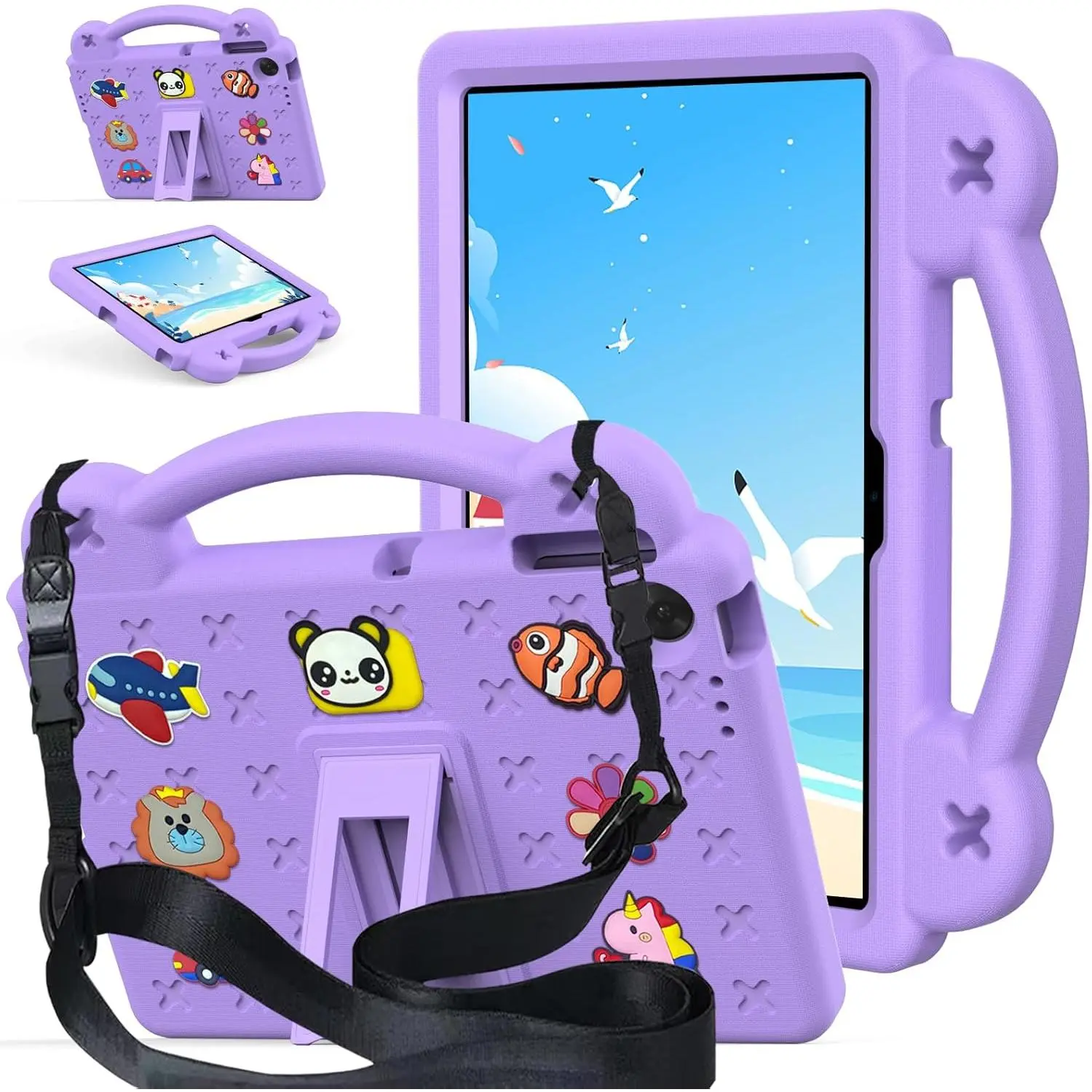 EVA Kids-Friendly Durable Protective Tablet Cover & Casing for Lenovo Tab TB-311/WIFI 10.1 (2025) - Thick Corners, Lightweight Shockproof Design, Foldable Stand Handle, Shoulder Strap Accessory, Accessories