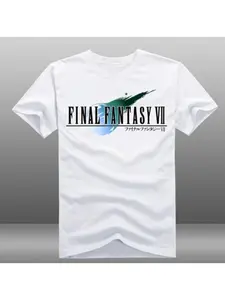 Men's Game Final Fantasy VII FF7 Graphic Casual T-shirt White Short Sleeve Round Neck Top T-shirt Four Seasons Universal