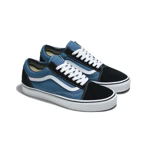 VANS Old Skool Navy Casual Trainer Footwear - Classic Low-Top Lace-Up Sneaker with Colorblock Design, Round Toe - All Seasons Wear VN000D3HNVY1