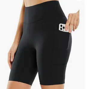 baleaf 8" Biker Shorts for Women with Pockets High Waisted Yoga Gym Spandex Shorts Side Pockets