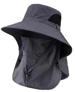 Waterproof Fishing Hat with Quick-DryTechnology - UV Protection, Wide Brim, and Detachable Face and Neck Protection for All Your Outdoor Adventures this Summer!