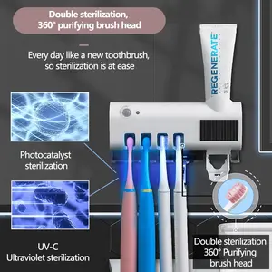 Smart Toothbrush Holder Cleaner with UV Sterilization and Automatic Toothpaste Dispensing