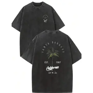 Men's Retro California Style Cotton T-Shirt- "Est.1989" Coconut Tree Design, Short Sleeves, Round Neck, Casual Summer Clothes, Machine Washable, Summer Casual Clothes ITiedyeT T- Shirt Back Design, Retro T-Shirt. Fabric Menswear