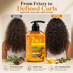 7-in-1 Curl Cream – Moisturizing and Nourishing Formula that Defines Natural Curls, Reduces Frizz, Softens Dry Hair, Enhances Shine and Elasticity, Easy Styling for Smooth and Manageable Curls, Suitable for Men and Women