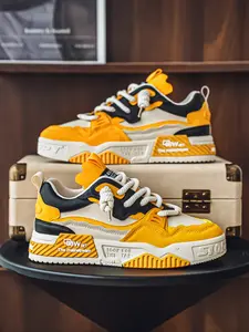 Men's Fashion Casual Sneakers, Stylish Comfortable Skate Shoes for Daily Wear, Trendy Footwear for Active Lifestyle, Colorblock Patchwork Sneakers