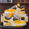 Men's Fashion Casual Thick Sole Sneakers, Fashionable Casual Sneakers, Stylish Comfortable Skate Shoes for Daily Wear, Trendy Footwear for Active Lifestyle, Colorblock Patchwork Sneakers, Trendy Walking Sneakers