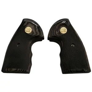 Black Rosewood Grips with a Gold Medallion with Raised U.S. Letters for The Colt Python