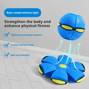 Bouncing Ball, Magic Meta Ball, Parent-Child Interaction Magic Metaball Flying Saucer, Time Delay Transformation Magic Bouncy Ball with 6 Light, Suitable for Indoor & Outdoor Use