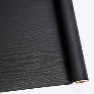 Peel and Stick Wallpaper Black Wood Contact Paper Decorative Self-Adhesive Film for Surfaces Easy to Clean Thickening Upgrade Increase Stomata and Reduces Bubble Generation 11.8 in X 78.7 in