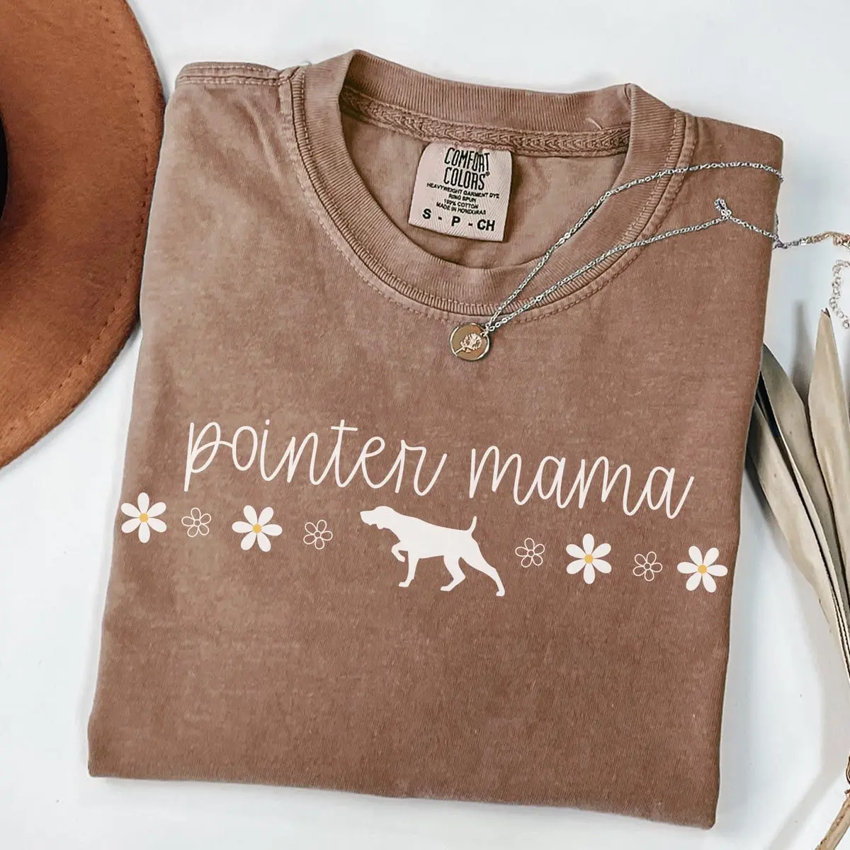 Men's German Shorthaired Pointer Cotton Crew Neck T-Shirt - Loose Fit Basic All-Seasons Menswear Top, Casual Soft Smooth DTG Printing, Light Floral Vintage Retro Streetwear, GSP Lover Gift for Him, Father’s Day Holiday Item, Cold Wash Safe