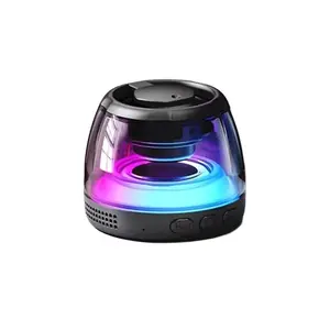Joytutus Portable Magnetic Bluetooth Speaker - 360° Holographic Audio, Waterproof Metal Stereo Subwoofer, Compact Outdoor Wireless Sound System with TF Card Slot, RGB Lights, Black, Summervibes Design