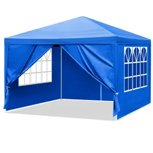 10'x10' Waterproof Gazebo Outdoor Canopy Patio Tent, Outdoor Equipment for Wedding, BBQ Events, Blue