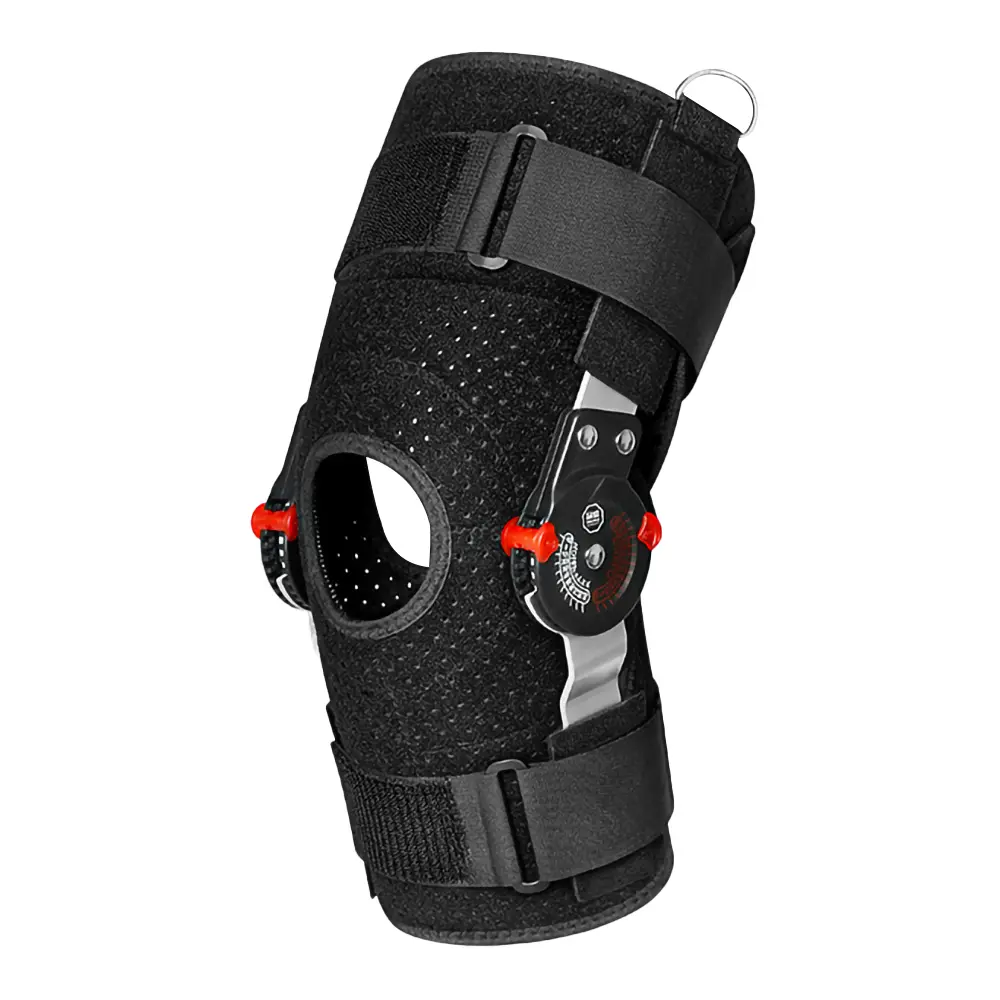 ROM Knee Brace AULEXMED [DealsForYouDays], Adjustable Hinged Knee Support with Open Patella & Dual Side Stabilizers for Sports, Fitness & Daily Wear