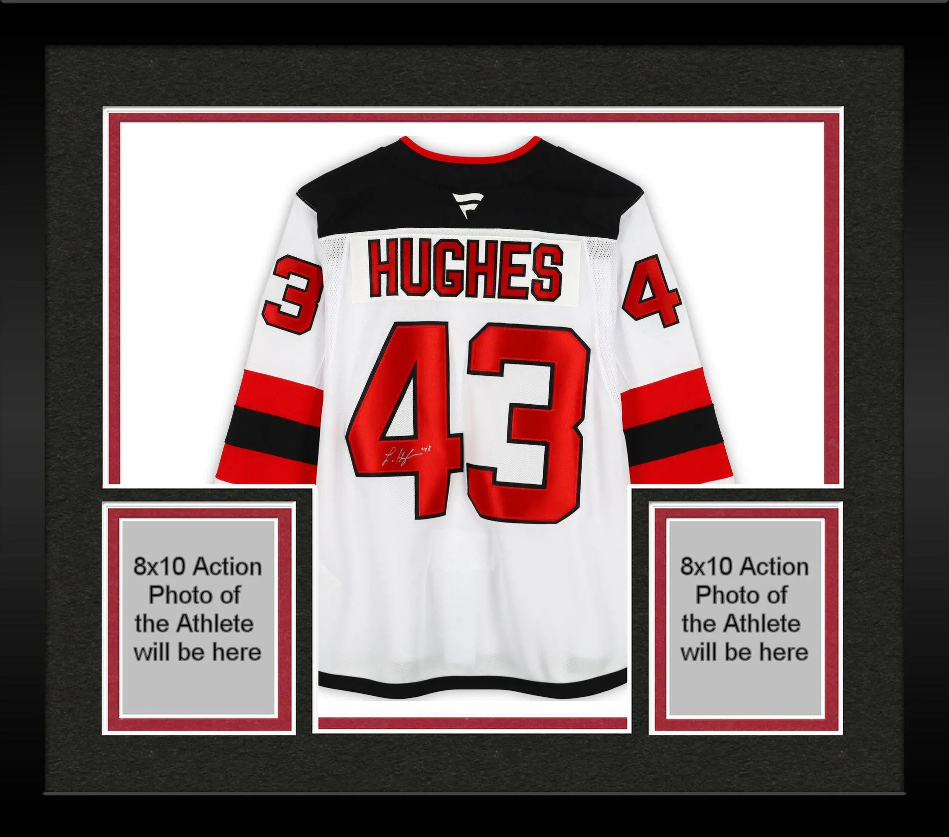 Framed Luke Hughes New Jersey Devils Autographed White Fanatics Premium Jersey - Fanatics Authentic Certified