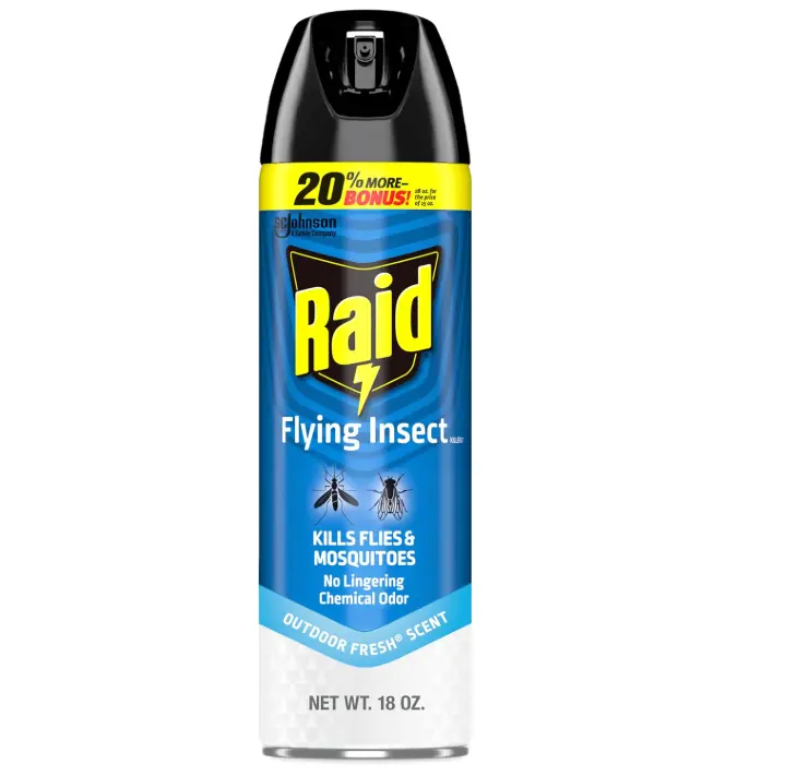 Raid Flying Insect Spray, Outdoor Fresh Scent, Kills Flies, Mosquitoes, and Other Flying Insects on Contact, for Indoor and Outdoor Use, 18oz