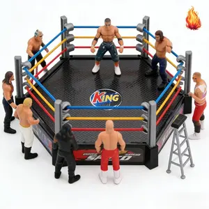 Easter Must-Have! Kids Wrestling Toy Set, Articulated Wrestler Figures with Wrestling Ring & Full Accessories. Fun Family Bonding Toy, Great for Birthday Party Favors, Cake Decoration and Collectible Display, Ultimate Easter Gift for Boys