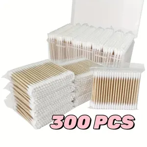 300 Count Swabs for Ears, Bamboo Swabs with Strong Pure Stick, Ear Swabs for Daily Cleaning, High-Quality Alternatives for Household Users, Arts & Crafts, Strong 100% Pure Stick for Makeup, Pet