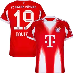 Unisex Soccer/Football Bundesliga Club Bayern Munich Davies Home 2025/26 Replica Player Jersey - Red