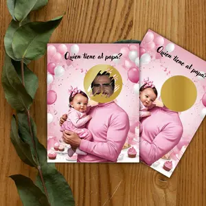 Quien Tiene al Papá Juego de Baby Shower Para Niña, Tarjetas Rosas Para Juego Divertido de Baby Shower