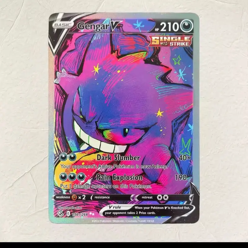 English Gengar Fan Art Pokemon Trading Card, Collectible for Pokemon Hobby Enthusiasts