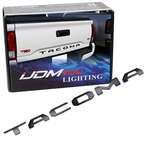 iJDMTOY 6pcs Matte Black Finish Raised 3D Tailgate/Trunk Emblem Letter Pieces For 2016-2023 Toyota Tacoma