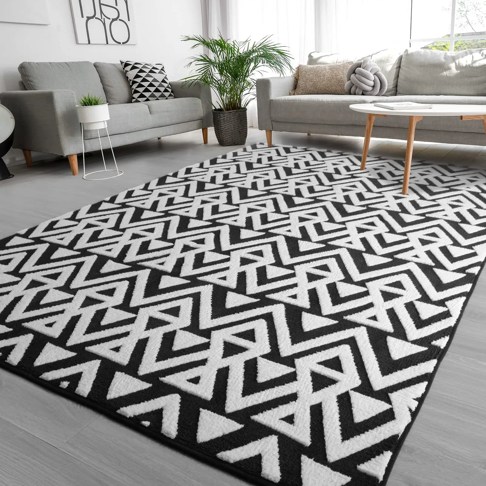 Ultra Soft Geometric Bedroom Rugs Memory Foam Carpet, Cozy Area Rugs for Living Room Couch ,Dorm Bedside, House Decor Floor Mat,Black,Pink,Grey,Blue,Green,Camel, 4x6, 5x8, 6x9, 7x10 Feet rugs living room