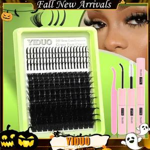 Curl Individual False Eyelashes with Tweezers Kit, DIY Self-Grafting Segmented Lashes, Makeup DIY Eyelash Extensions