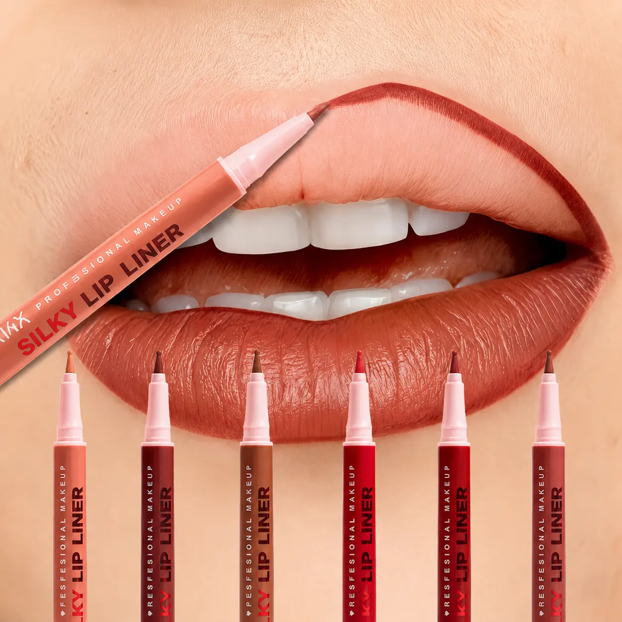 Waterproof Lip Liner Stain Pencil – Long Lasting Transfer-Proof Lip Makeup for Plump, Smooth & Defined Lips