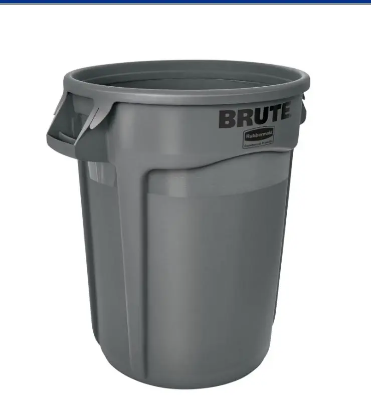 Rubbermaid Commercial Products Brute 32 gal Touchless Indoor 1 Compartments Plastic Garbage Cans, Gray