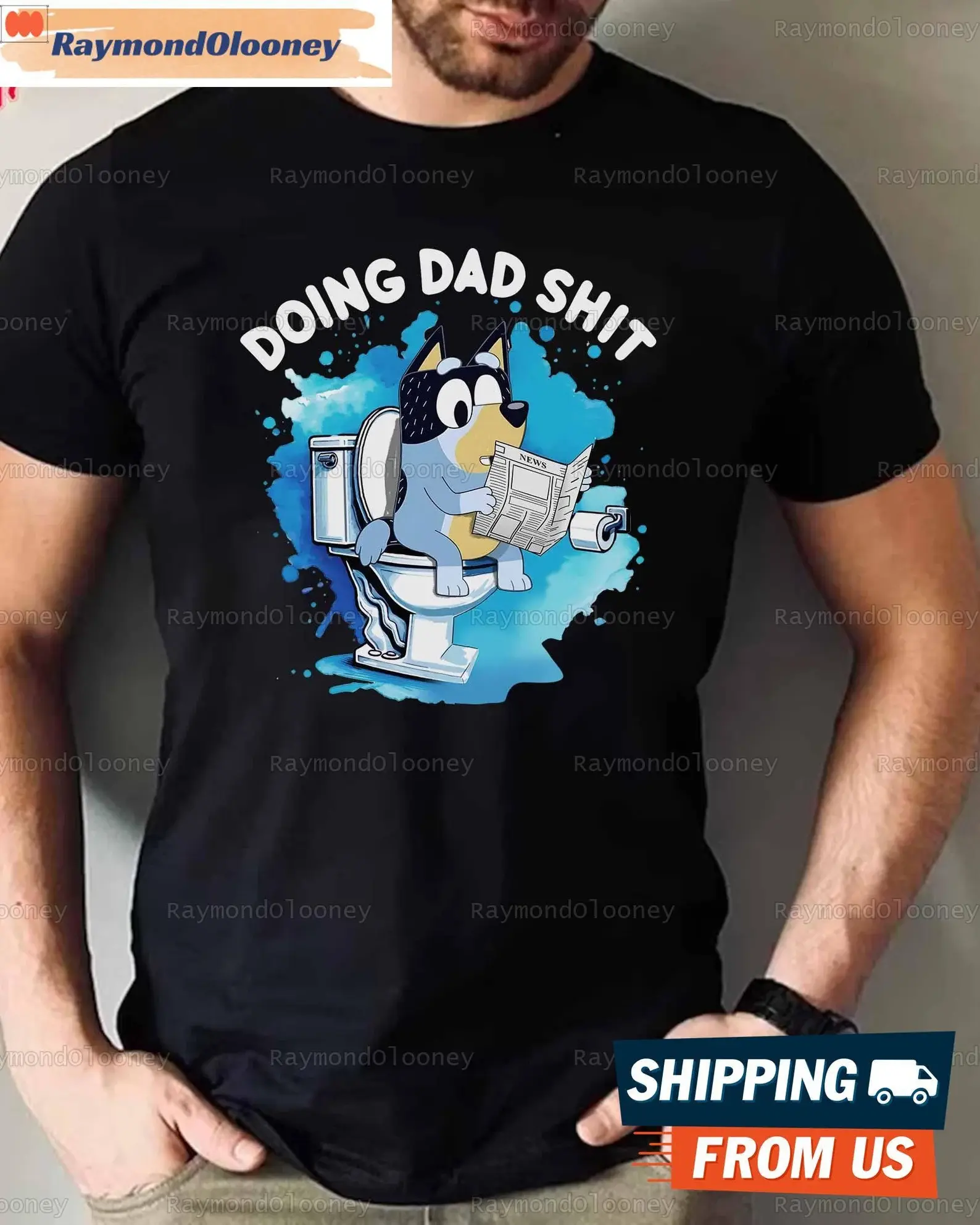 Bluey Doing Dad Sh.t Sweatshirt, Bluey Cool Dad Tshirt, Bluey Dad Hoodie, Bluey Bandit Cartoon Sweatshirt For Dad, Trendy Father's Day