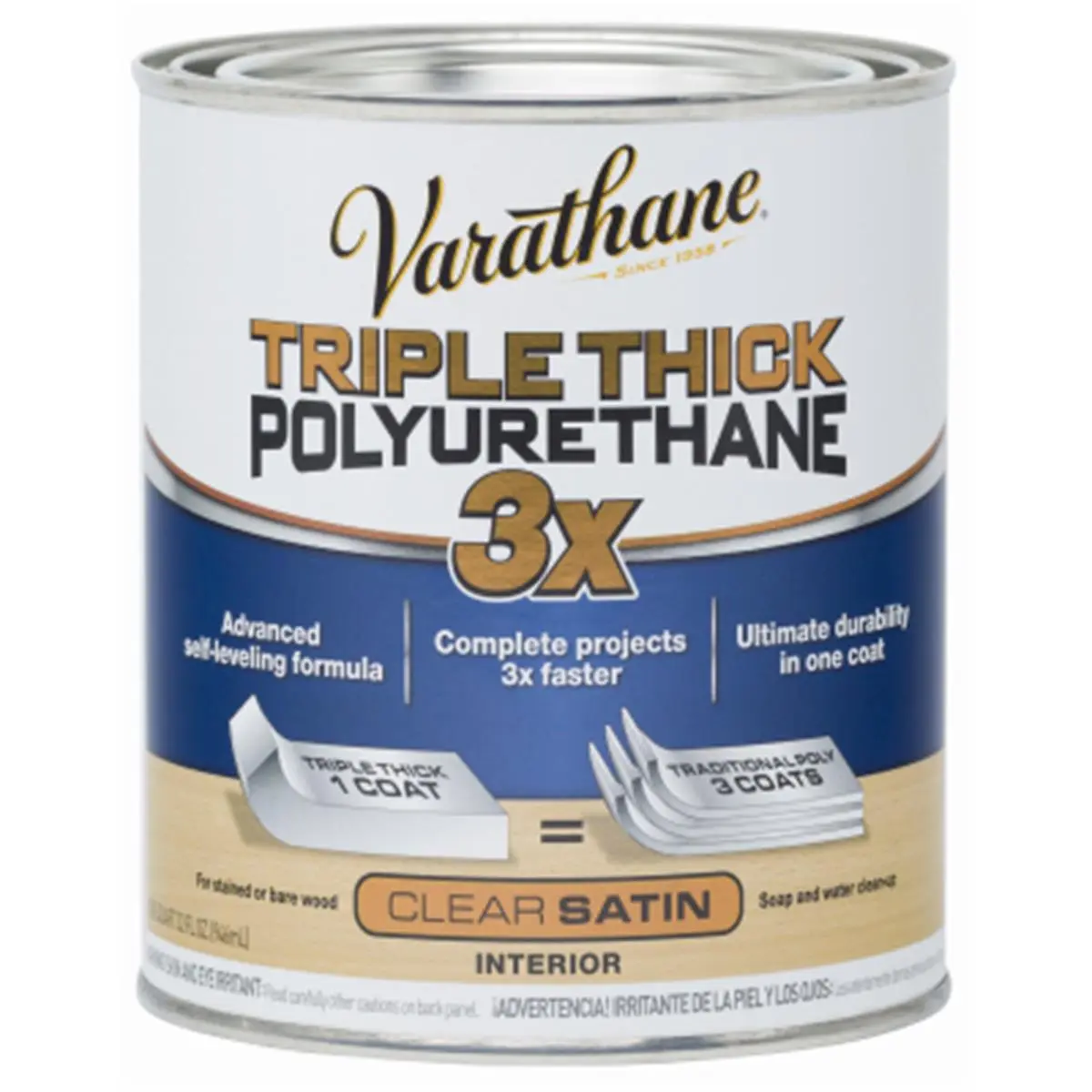 Rust-Oleum 223945 Varathane Matte Polyurethane Wood Paint - 3 Times Thicker, Fast Drying for Automotive & Motorcycle Painting, Interior Use for Stained or Bare Wood Care, Doors
