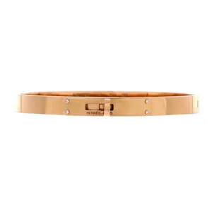 Pre-owned Hermes Kelly Bracelet 18K Rose Gold with 4 Diamonds Small by Rebag