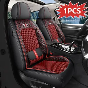 Leather Fiber Car Seat Cushion, Front & Rear Seats, Full Coverage Design, All-Season Use, Separate Sale, Durable Comfortable
