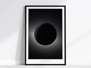 [Sale up to 50%] [Free Ship] Solar Eclipse NASA Poster, Artemis II Moon Flyby, Dark Side Moon Print, Solar Corona Art, Eclipse Photography, NASA Gift, Framed Print